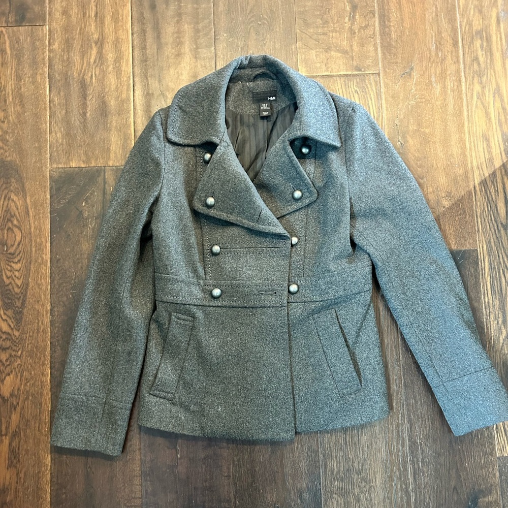 H&M Pea Coat with silver buttons